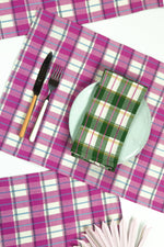 San Andres Gingham Pink & Ivory Placemat Set