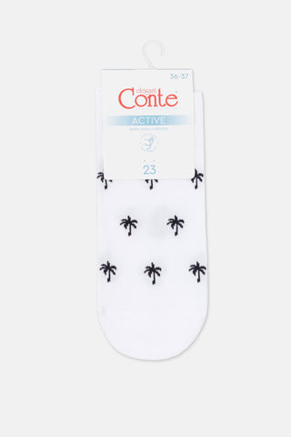 Cotton Ankle Socks Conte Active - 589 Palm Trees - By Baano