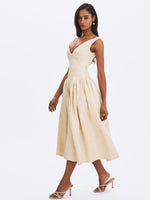Chelsea Ivory Jacquard Ruched Bust Sweetheart Midi Dress Miss Circle