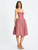 Susanna Red Gingham Halter Drop Waist Midi Dress