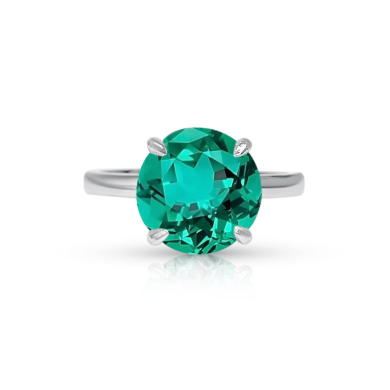 3.0ct Round Cut Lab Emerald Solitaire Engagement Ring Ring Deluxe Fine Jewelry