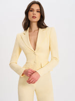 Quinne Butter Yellow Slim-fit Blazer Miss Circle