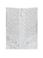 Fabiola Lace Trim Silver Net Top Mini Flare Chiffon Dress