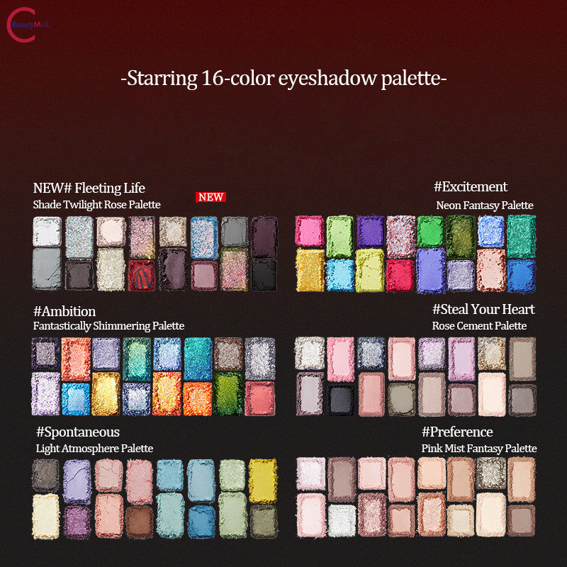 CHEERYEP (QIANYAN) 16-Color Natural Star Eye Shadow Palette - 02#Romcom
