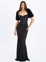 Kori Black Faux Fur Micro Bolero Miss Circle