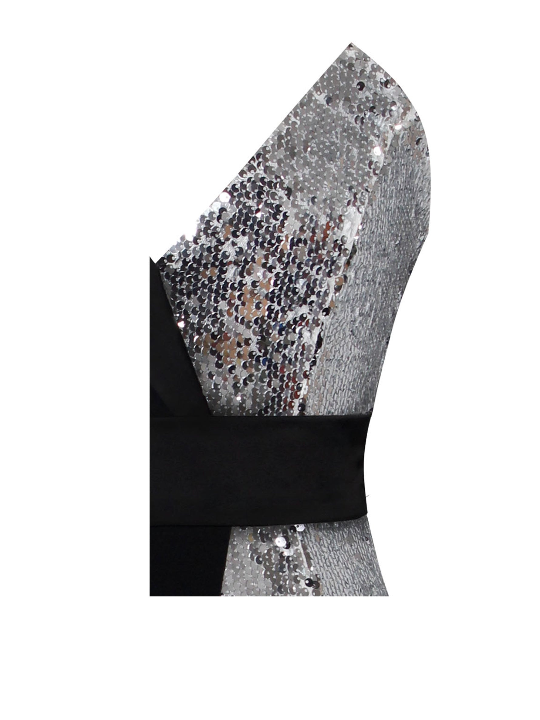 Silver Night Black Sequin Crepe Tuxedo Blazer Dress