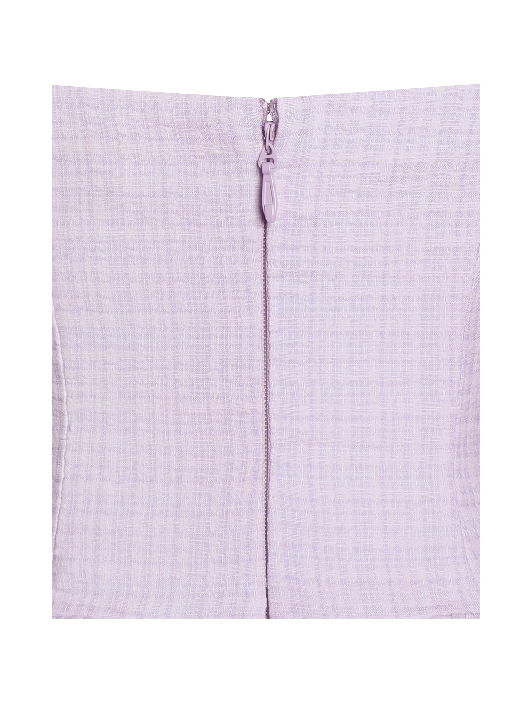 Jaclyn Lavender Lace Trim Cutout Seersucker Midi Dress