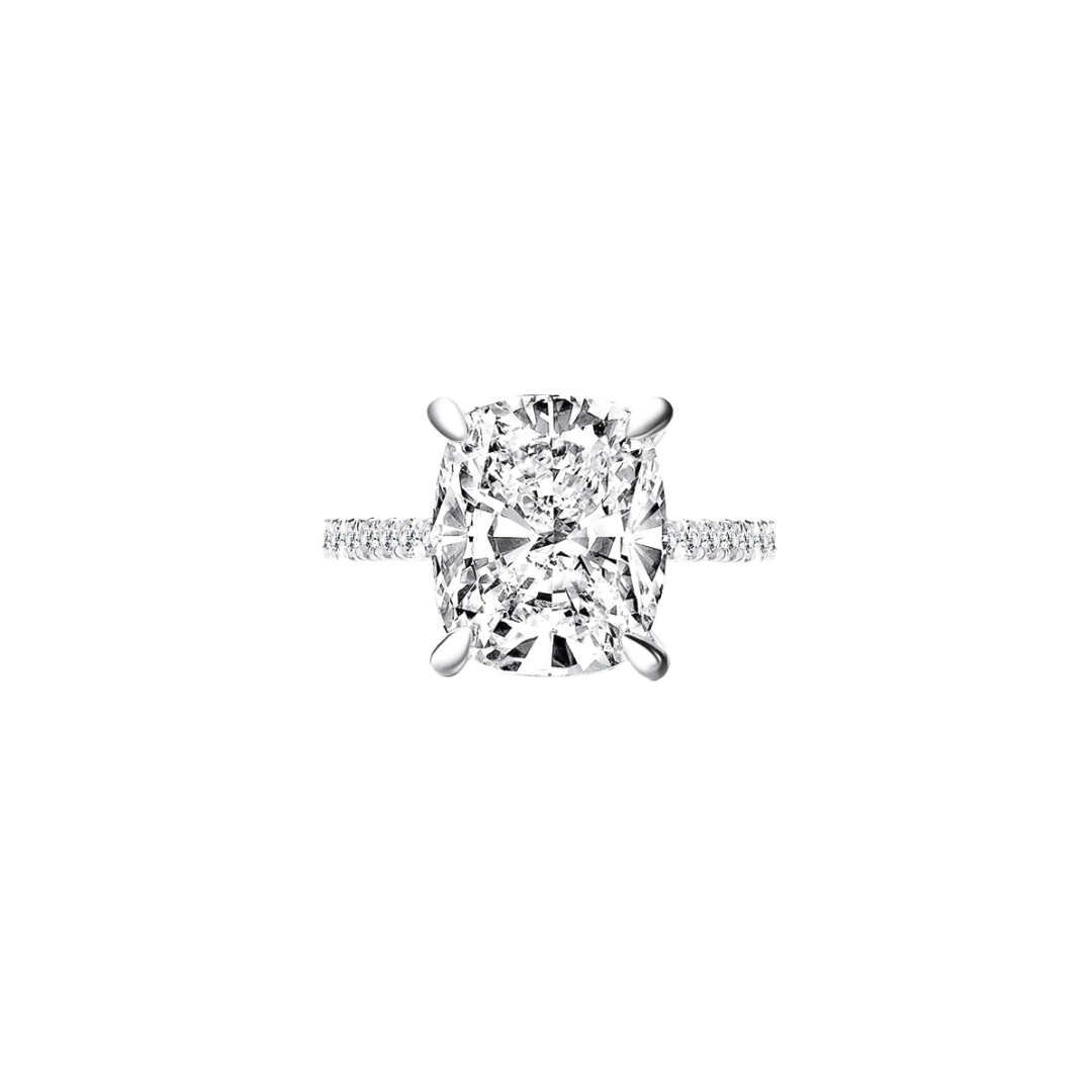6.0ct Cuhsion Cut Moissanite Lab Diamond Accented Engagement Ring Ring Deluxe Fine Jewelry