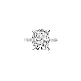 6.0ct Cuhsion Cut Moissanite Lab Diamond Accented Engagement Ring Ring Deluxe Fine Jewelry