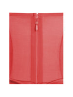 Dahlina Red Ruched Waist High Slit Midi Dress