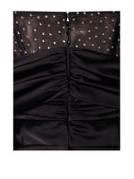 Stella Black Off Shoulder Crystal Corset Satin Gown