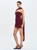Ovelia Crimson Satin Ribbon Strapless Mini Dress Miss Circle