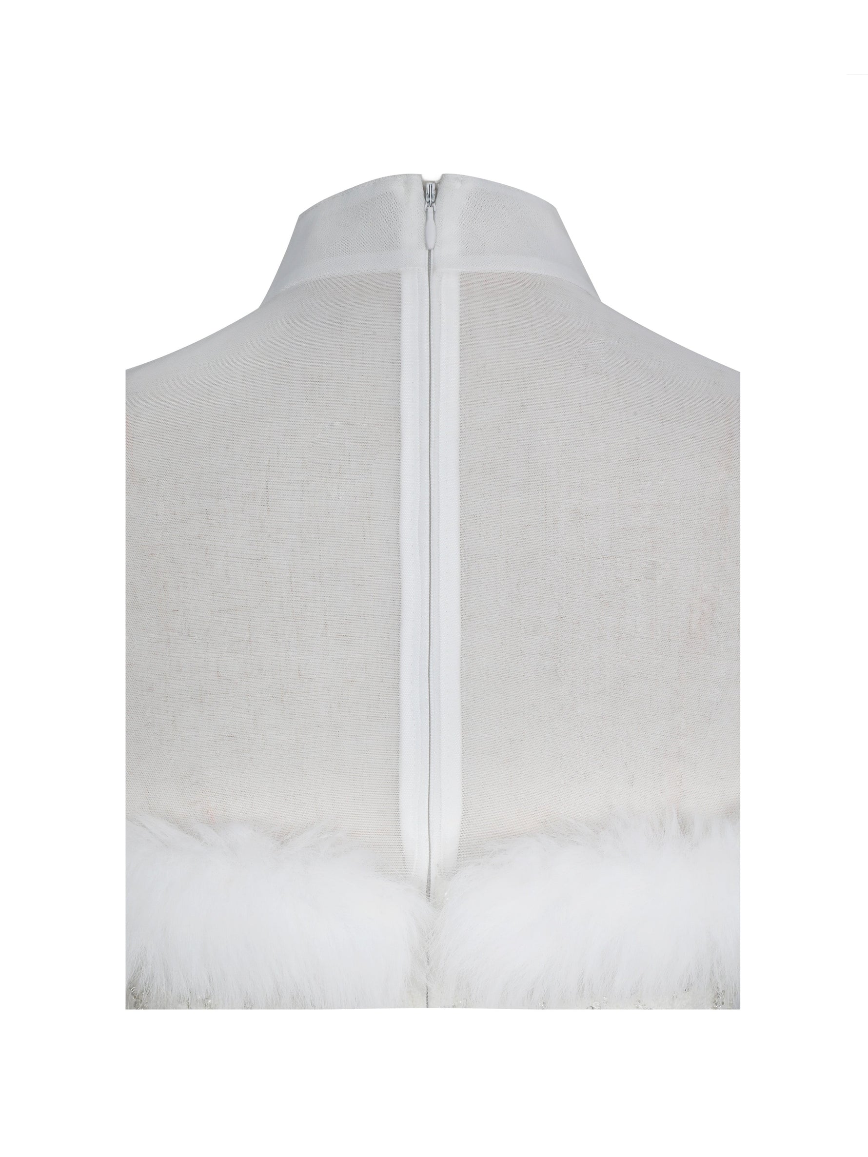 Taylor Ivory Fur Trimmed Beaded Bouclé Mini Dress Miss Circle