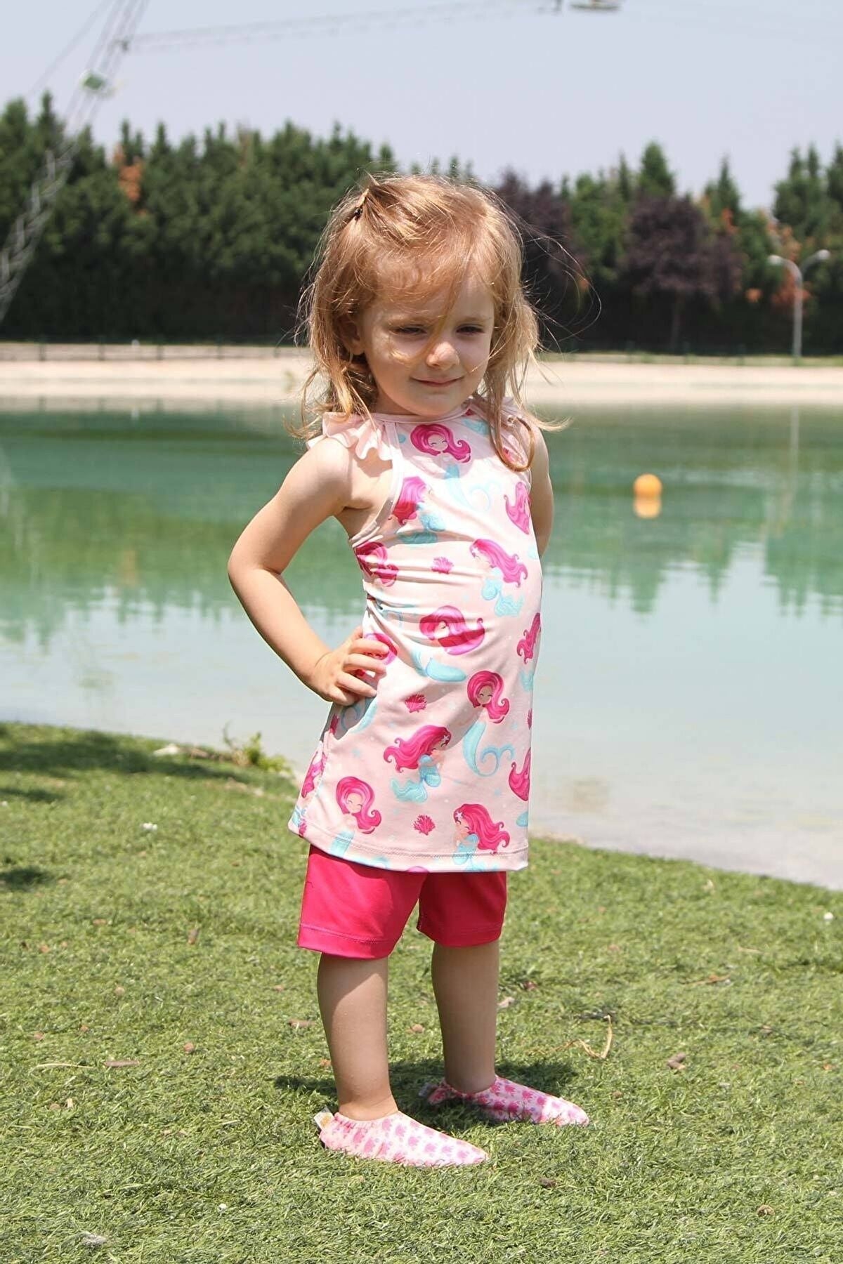Lycra Pink Kids Swimsuit K2202 Marina Modest