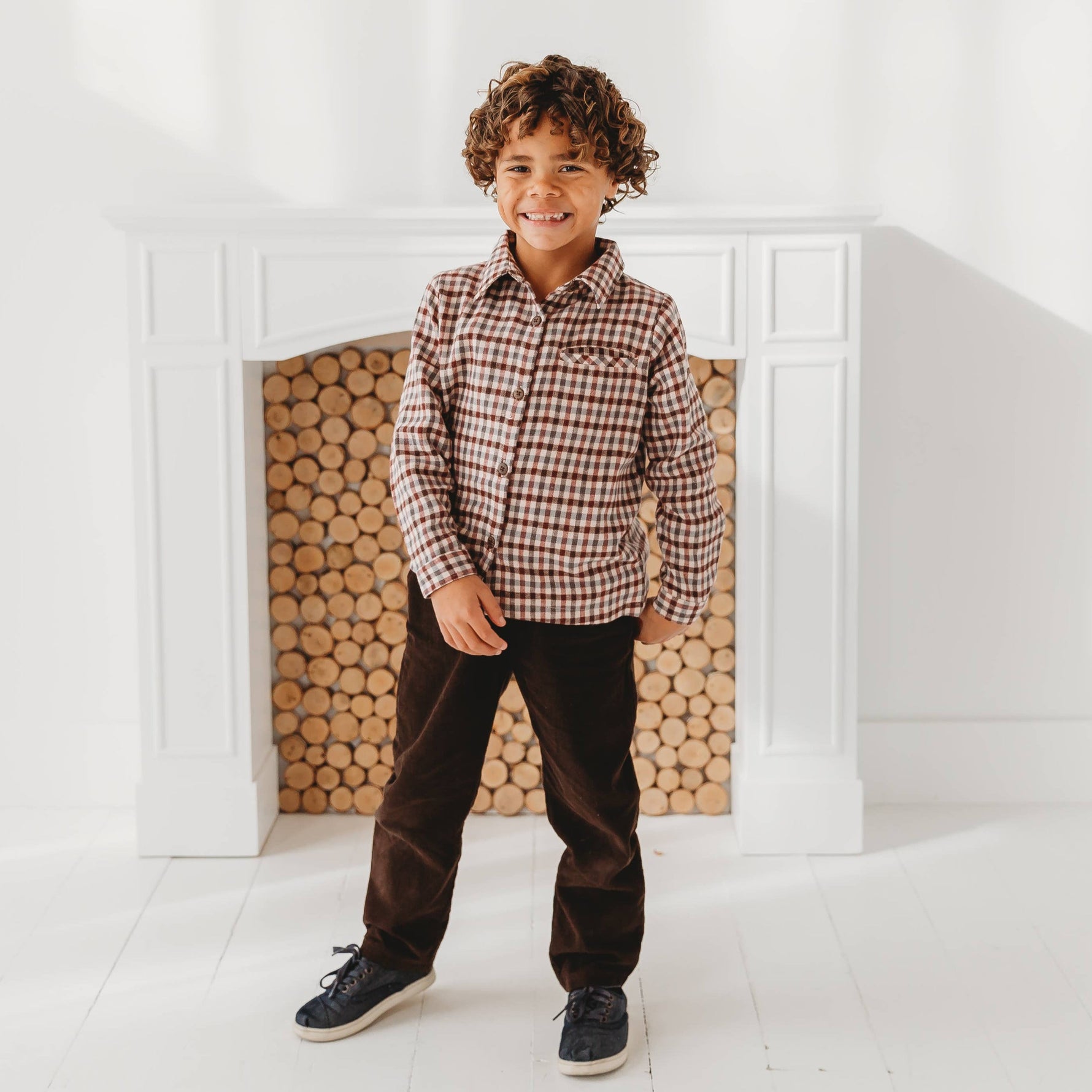 Brushed Gingham Check Boys Shirt - By Baano