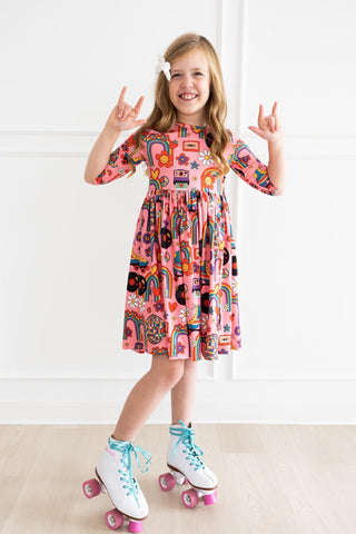 SALE Put Your Records On Twirl Dress - By Baano