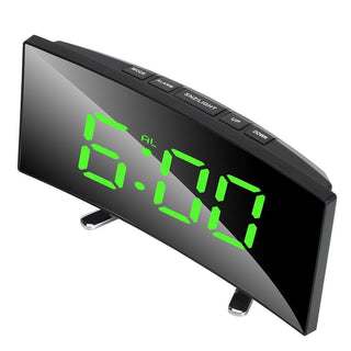 7 Inch LED Digital Desktop Alarm Clock Curved Dimmable Table Clock Table Alarm Clock 7 Inch Curved Dimmable LED Electronic Digital Desktop Clock for Kids Bedroom Large Number Table Clock Mirror Luxury For Kids Bedroom Home Decors Stevvex