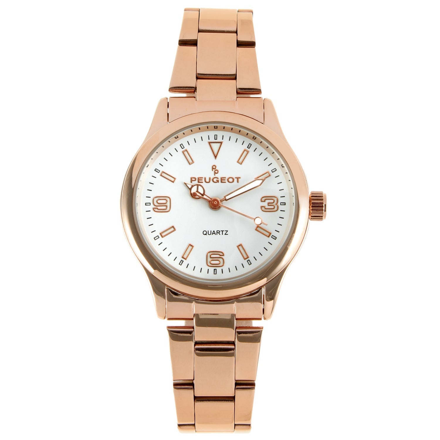Women's Rose Gold Everyday Easy-Read 32mm Status Bracelet Watch Peugeot Watches