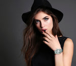 Women's Silver Status Bracelet Watch 36x33mm Barrel Shape Roman Dial Peugeot Watches