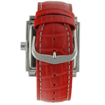 Women's Square 35x40mm Easy Read Big Face Watch with Leather Band Peugeot Watches