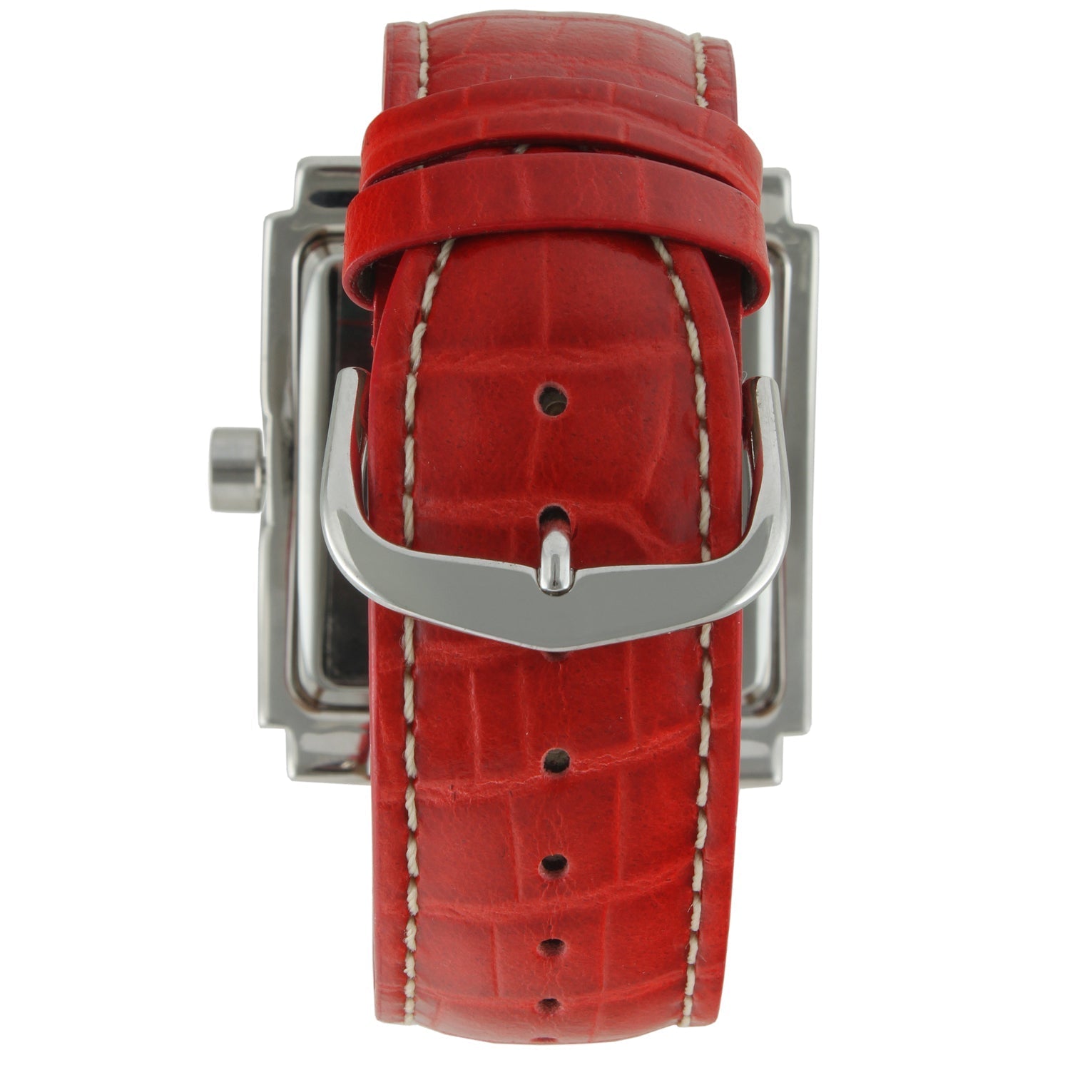 Women's Square 35x40mm Easy Read Big Face Watch with Leather Band Peugeot Watches