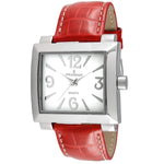 Women's Square 35x40mm Easy Read Big Face Watch with Leather Band Peugeot Watches