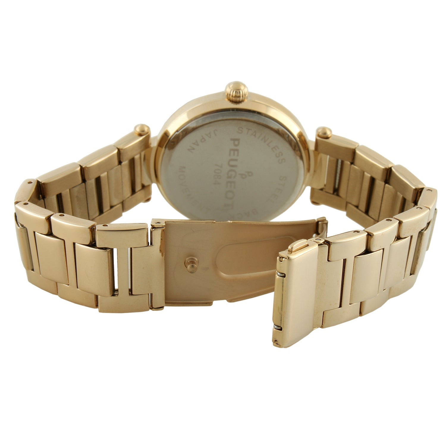Women 38mm Gold Plated Bracelet Watch With Crystal Bezel