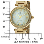 Women 38mm Gold Plated Bracelet Watch With Crystal Bezel