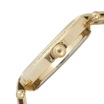 Women 38mm Gold Plated Bracelet Watch With Crystal Bezel