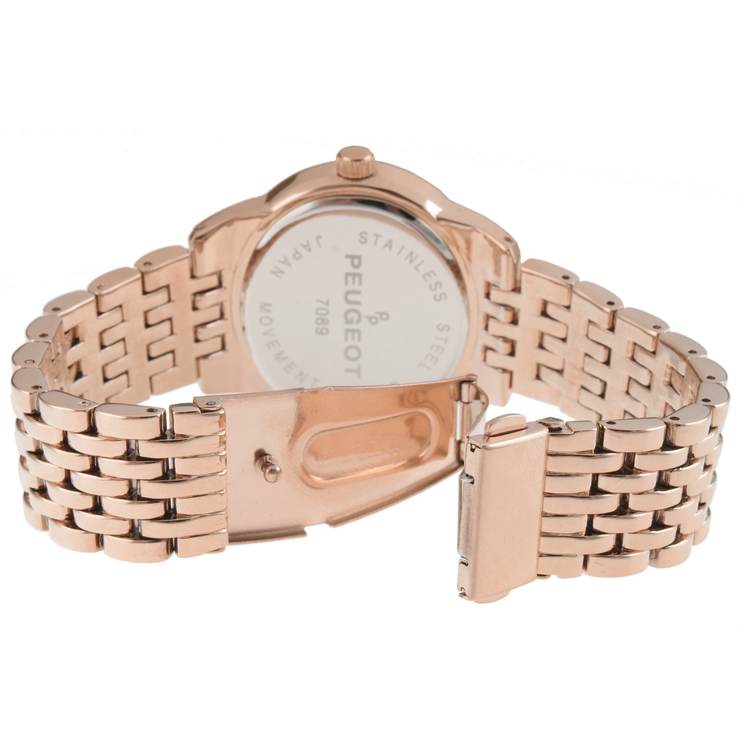Women's Rose Gold 40mm Multi-Function Watch with Crystal Bezel Peugeot Watches
