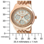 Women's Rose Gold 40mm Multi-Function Watch with Crystal Bezel Peugeot Watches