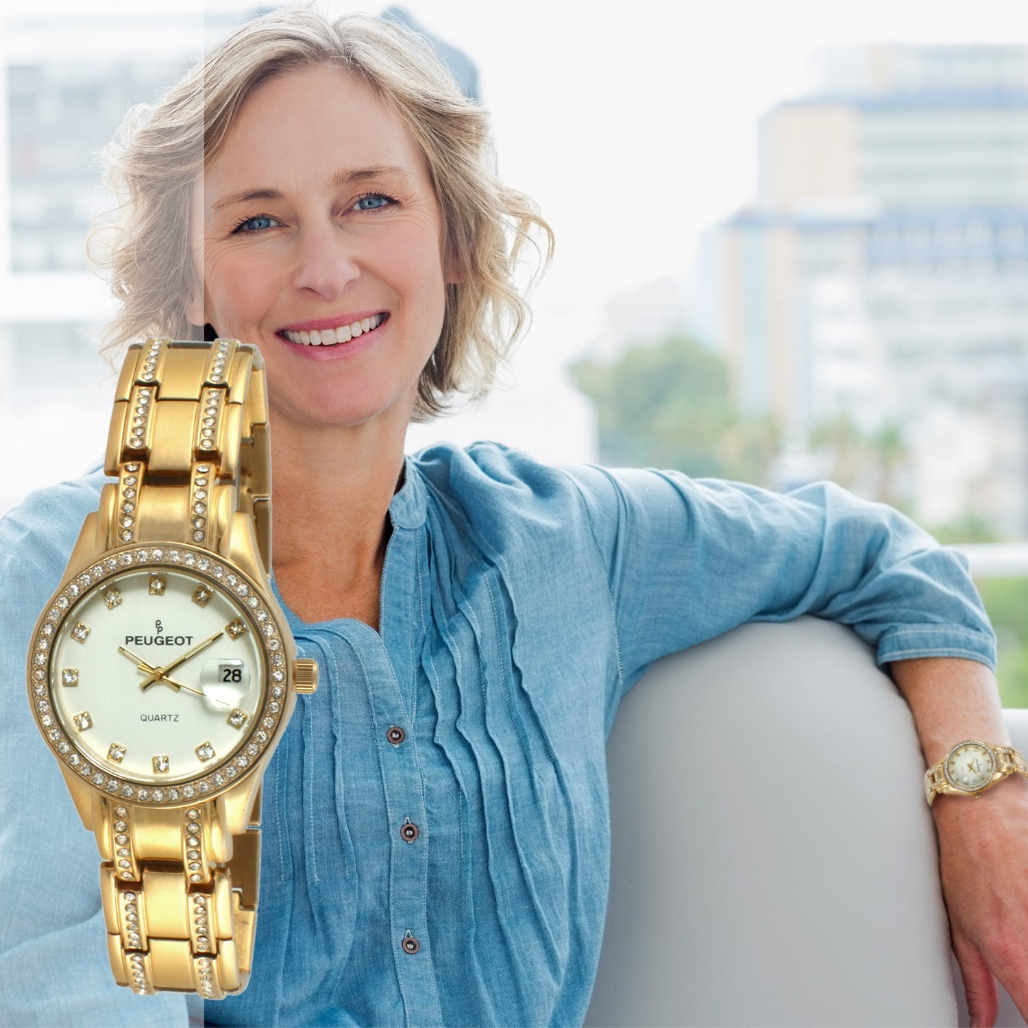 Womens Luxury Status Swarovski Crystal Bracelet Watch Peugeot Watches