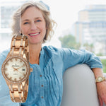 Womens Luxury Status Rose Gold Swarovski Crystal Watch Peugeot Watches
