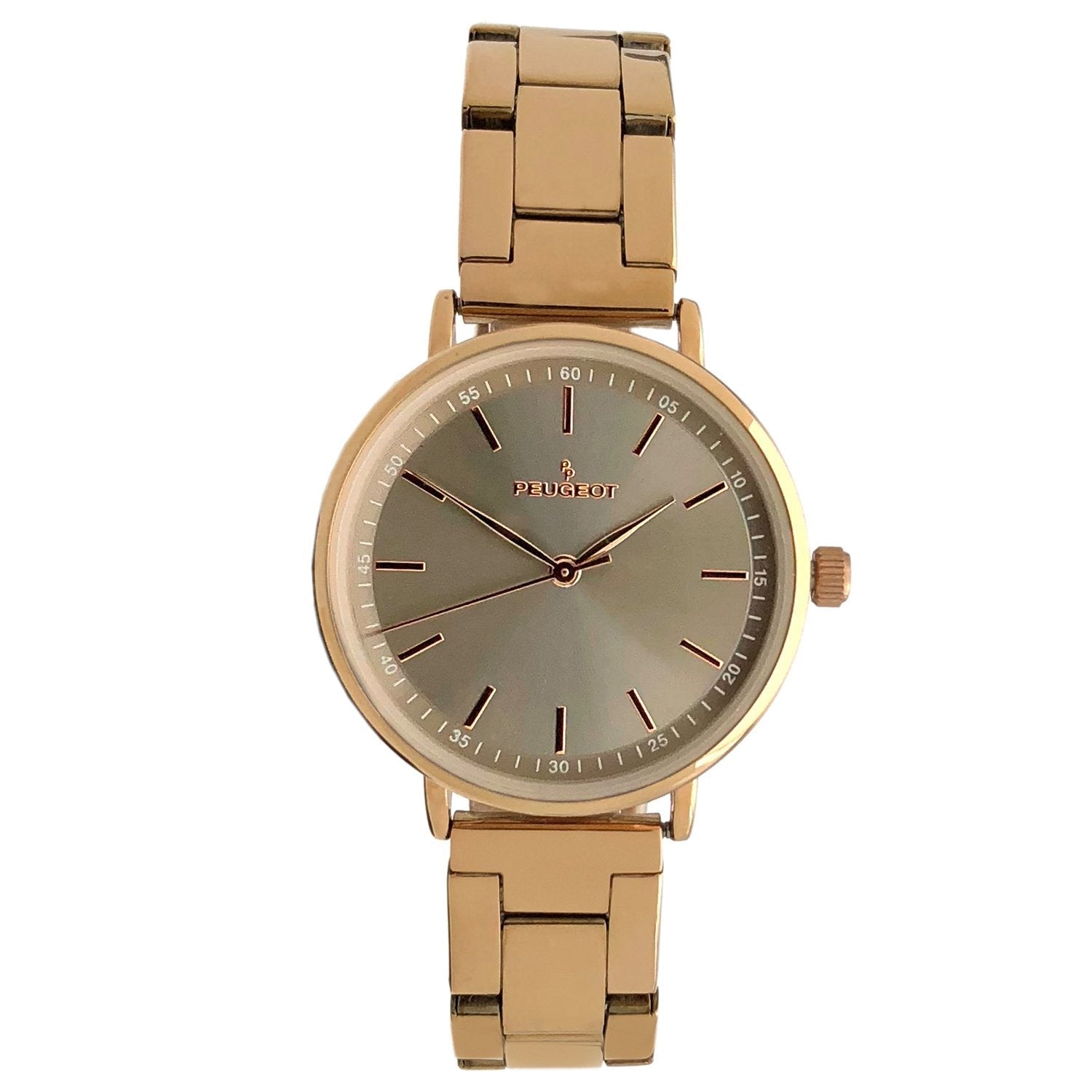 Women's Grey Watch 30mm Sleek Rose Gold  Stainless Steel Bracelet Peugeot Watches