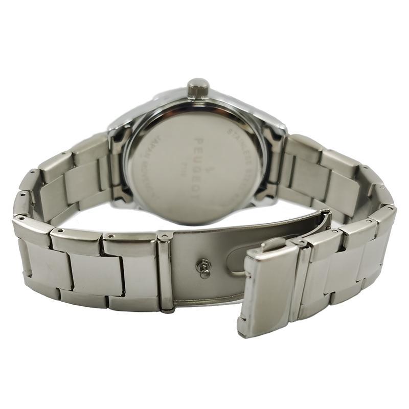 Women's 36mm Sport Watch with Black Dial and Stainless Steel Bracelet Peugeot Watches