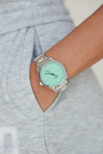 Women's 36mm Sport Watch with Blue Dial and Stainless Steel Bracelet