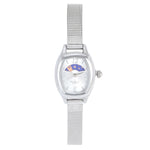 Women's Silver Dial Moon phase Watch 30x20mm Mesh Bracelet Peugeot Watches