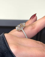 5.0ct Pear Cut Moissanite Three Row Pavè Lab Diamond Engagement Ring Ring Deluxe Fine Jewelry