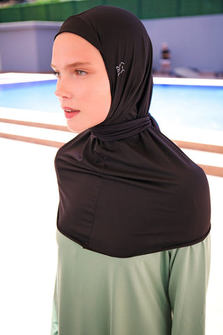 Black Tied Scarf Bonnet B2396 - By Baano