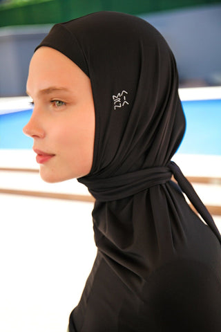 Black Tied Scarf Bonnet B2396 - By Baano