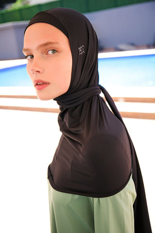 Black Tied Scarf Bonnet B2396 - By Baano