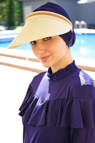 Beige Straw Visor Hat 14398 - By Baano
