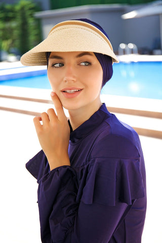 Beige Straw Visor Hat 14398 - By Baano