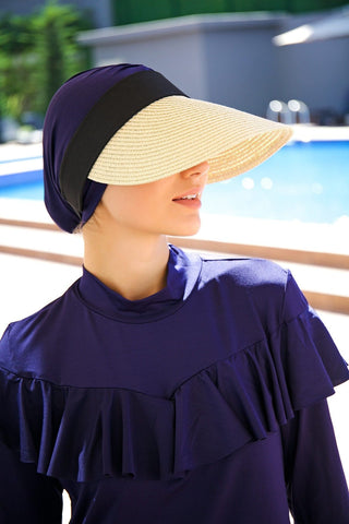 Beige Straw Visor Hat 14397 - By Baano