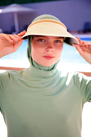 Beige Straw Visor Hat 14394 - By Baano
