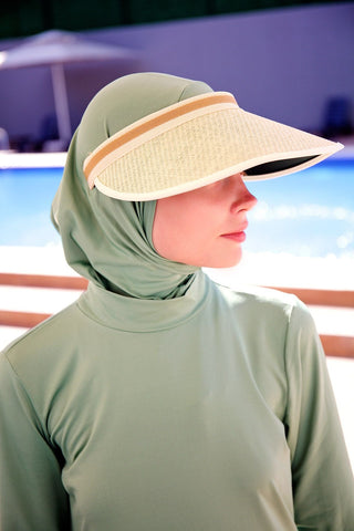 Beige Straw Visor Hat 14394 - By Baano