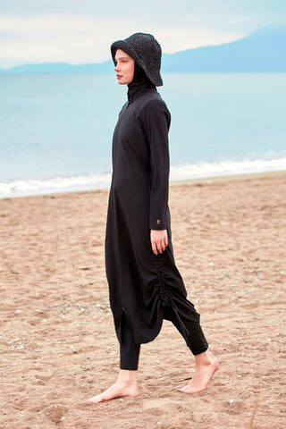 Woven Black Burkini Modest Swimwear M2415 - By Baano