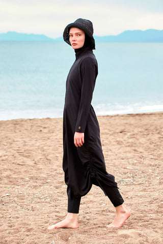 Woven Black Burkini Modest Swimwear M2415 - By Baano