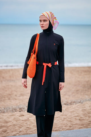 Woven Black Burkini Modest Swimwear M2419 - By Baano