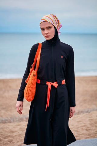 Woven Black Burkini Modest Swimwear M2419 - By Baano